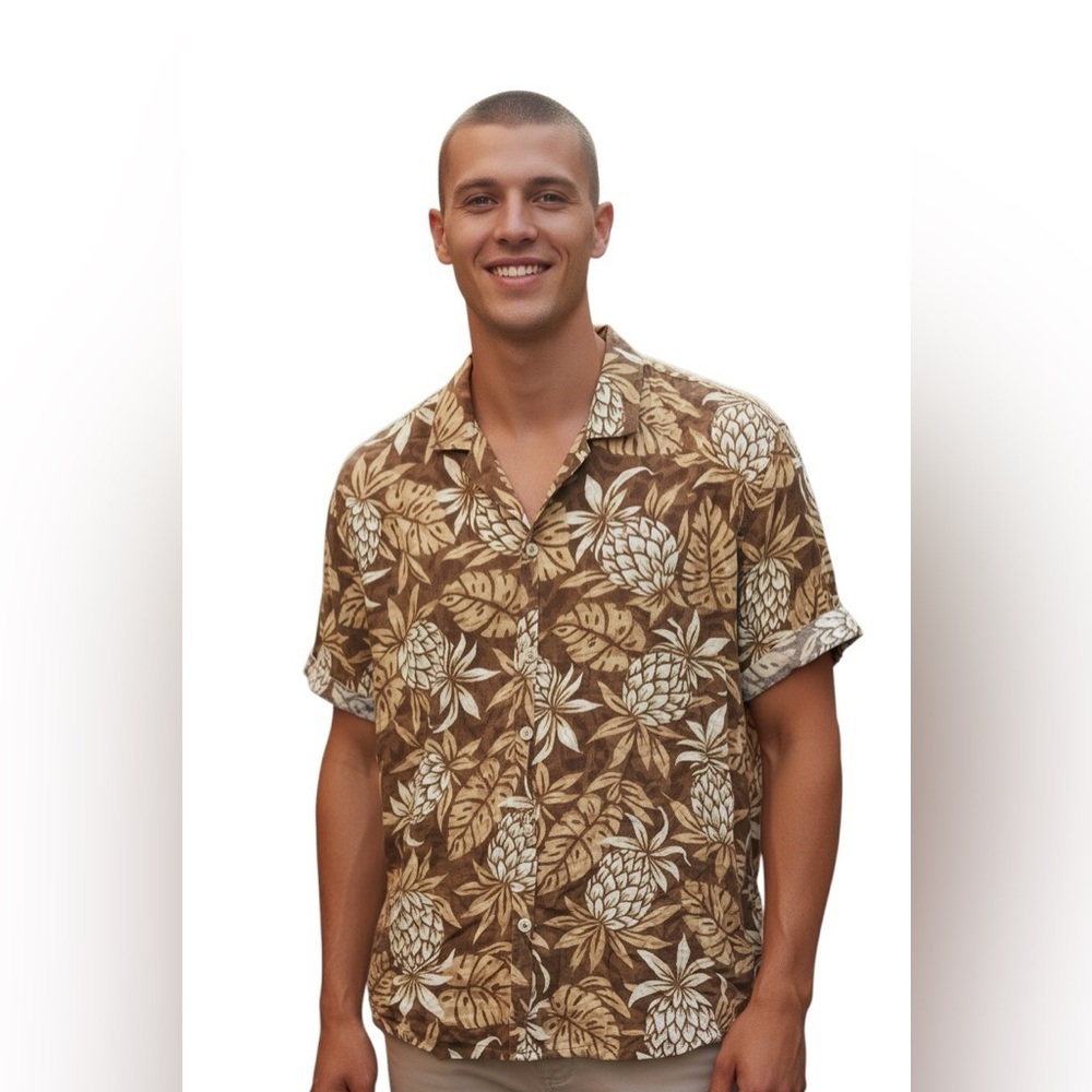 VTG HILO HATTIE Men’s Original Hawaiian Short Sleeve Button Down Floral Shirt M